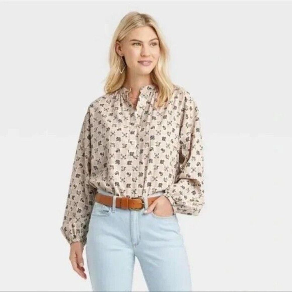 Universal Threads Long Sleeve Ballon POET Blouse - Large - Boho Peasant